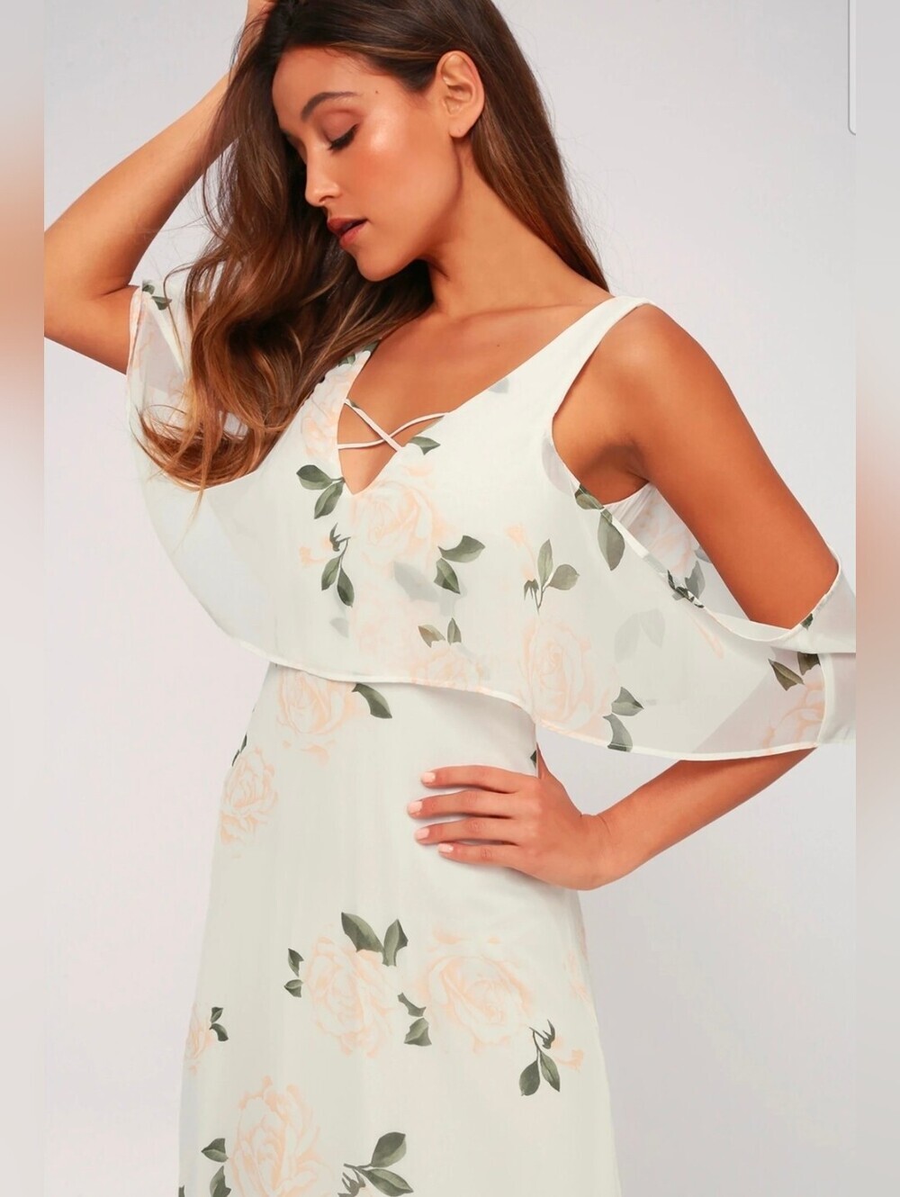 ❤️ LULU'S THE VERY THOUGHT OF YOU FLORAL MAXI DRESS, MEDIUM - Picture 2 of 13